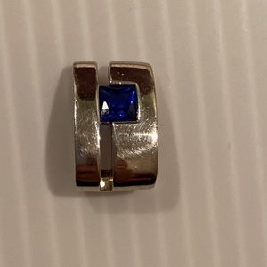 .925 Sterling Silver Sapphire Pendant